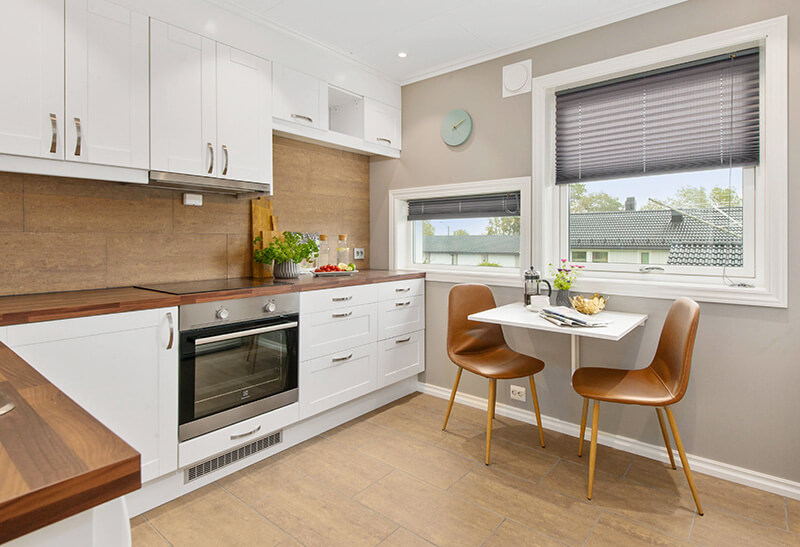 Stylish hardwood in kitchen space